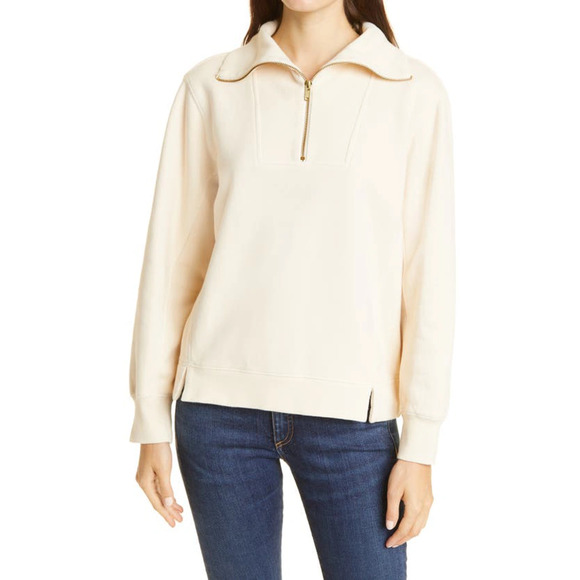 Alex Mill Cream Quarter-Zip Sweater - Picture 1 of 7